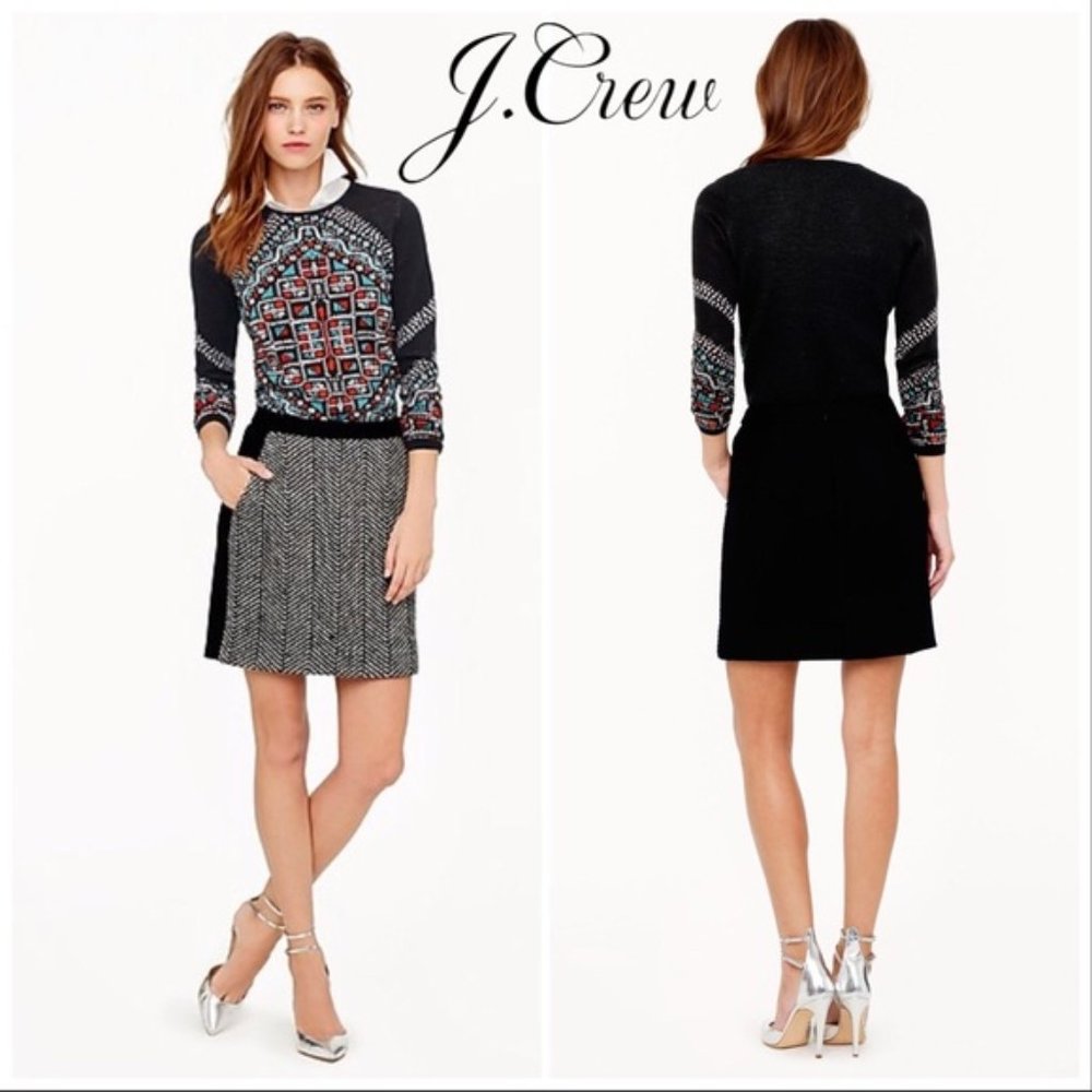 J.Crew Wool Chevron Stripe Mini Skirt